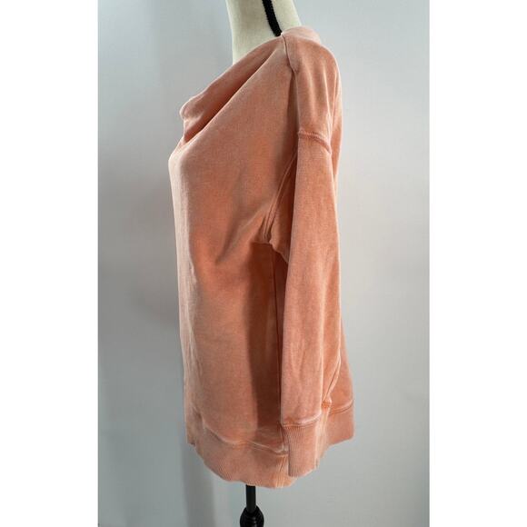 Pilcro Anthropologie Orange Coral Top Cowl Neck Slouchy Long Sweatshirt S M - Picture 4 of 9